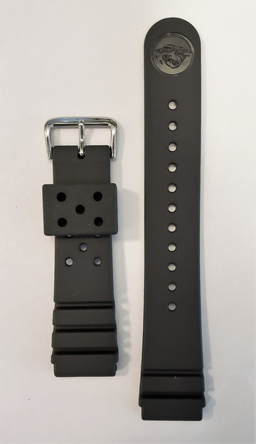 SEIKO Diver 22mm SKX173 Black Rubber Watch Band | WATCHBAND EXPERT
