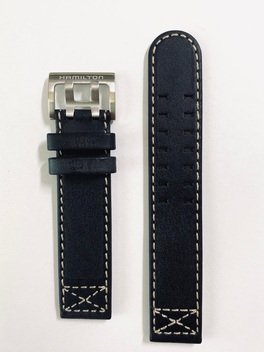 Hamilton Khaki 20mm H766550 / H766650 Black Leather Band Strap | W.B.E