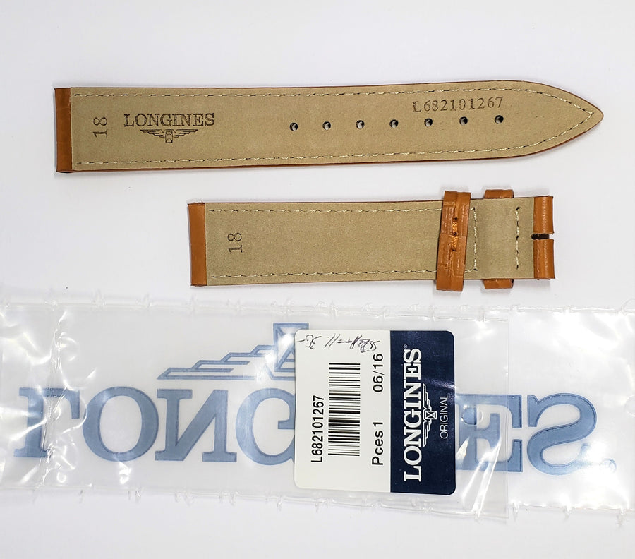 longines 18mm leather watch strap