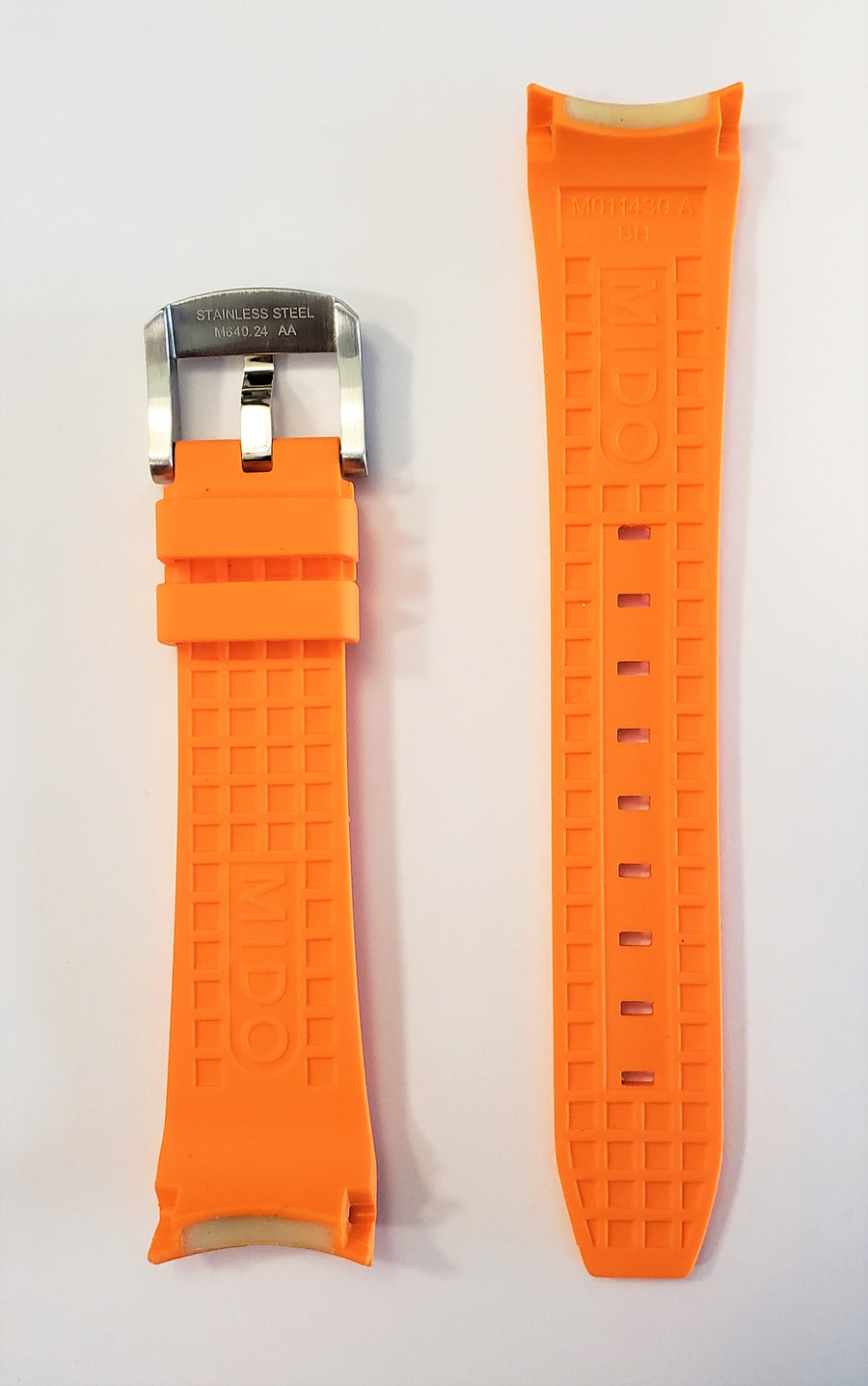 MIDO Ocean Star M011417A / M011430A Orange Rubber Watch Band W.B.E