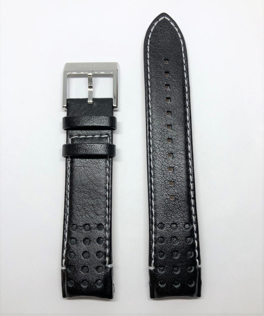 Seiko Sportura 21mm SSC359 Black Leather Strap Band | WATCHBAND EXPERT