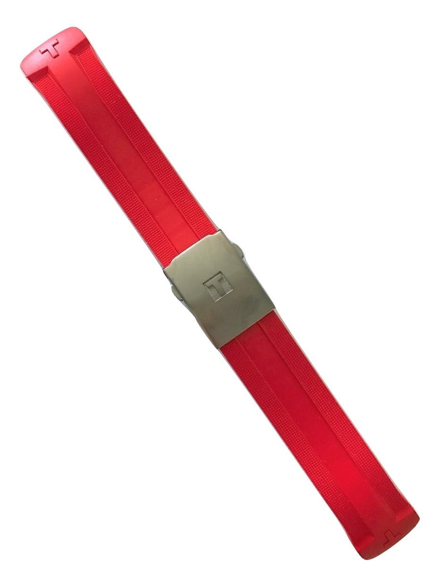 Tissot T-Touch Expert SOLAR T091420A Red Rubber Band Strap w/ Buckle ...