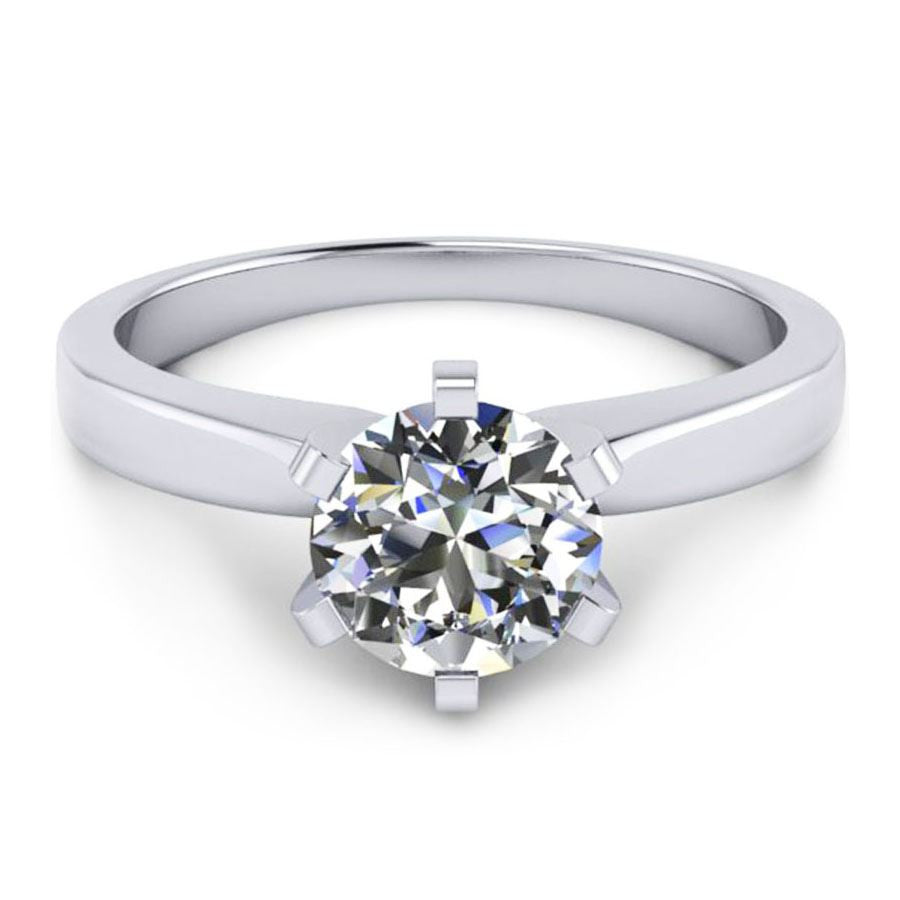 6 prong die struck solitaire