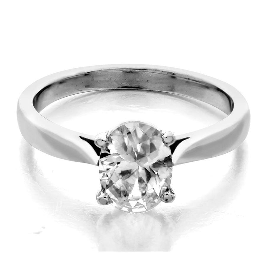 Oval center with 4 prong head solitaire