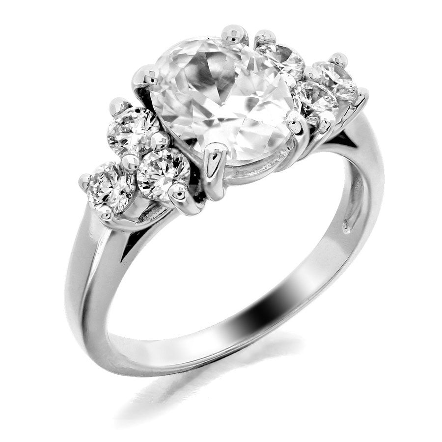 three stone rectangle engagement ring