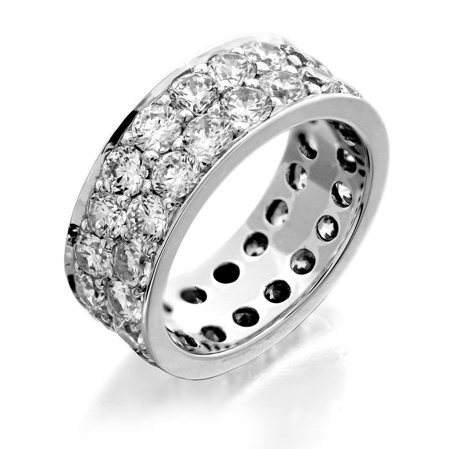 Two Diamond Rows Pave Set Eternity Ring - Wedding bands in Boston ...