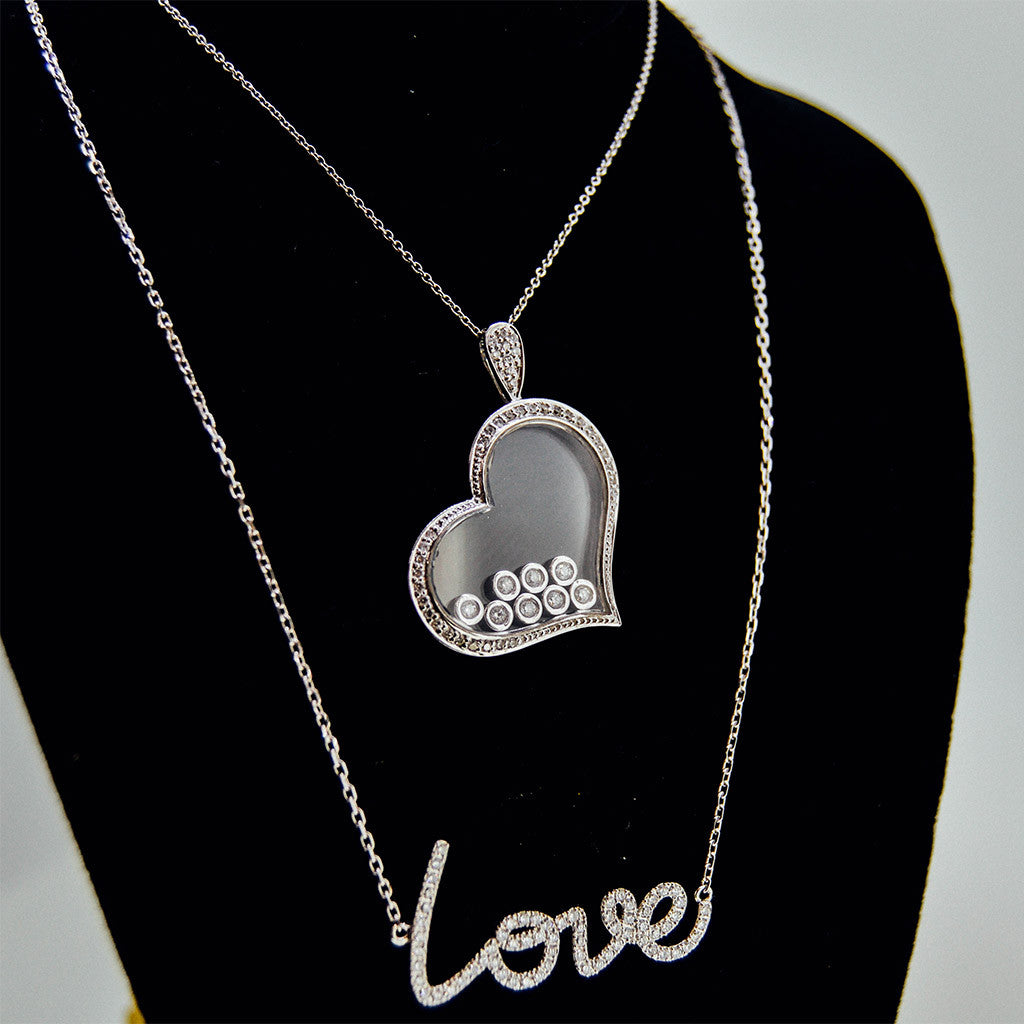 Heart With Diamonds Necklace