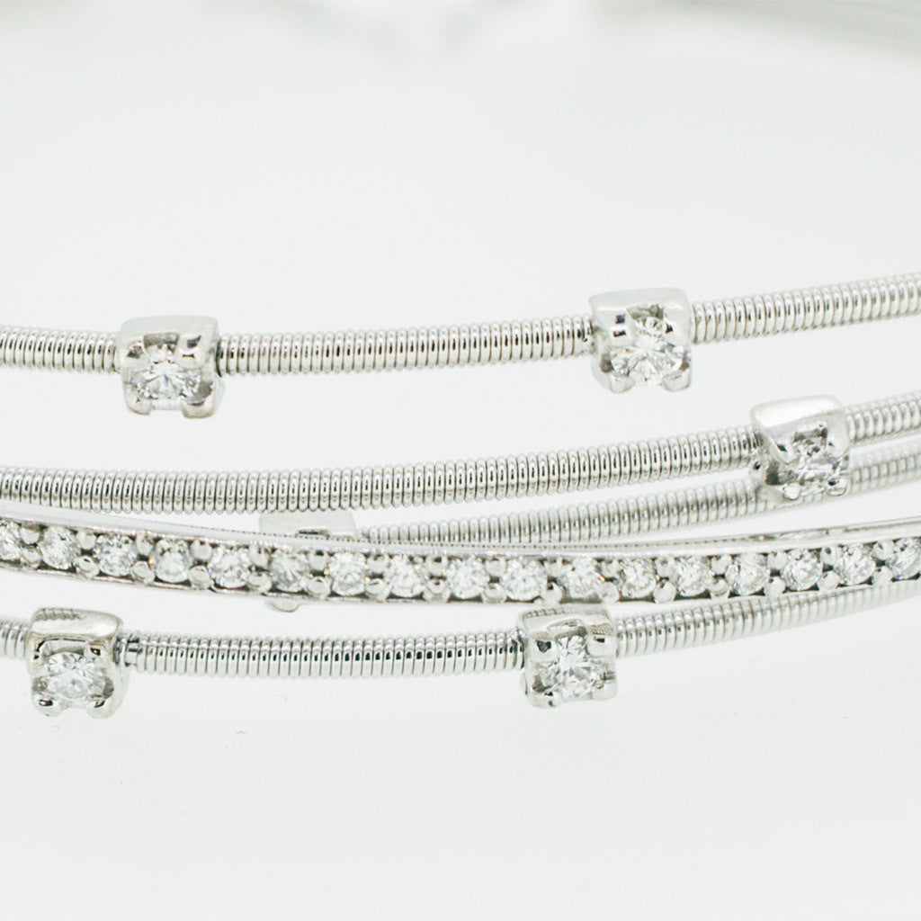 Diamonds Interlaced Multilayered Bracelet