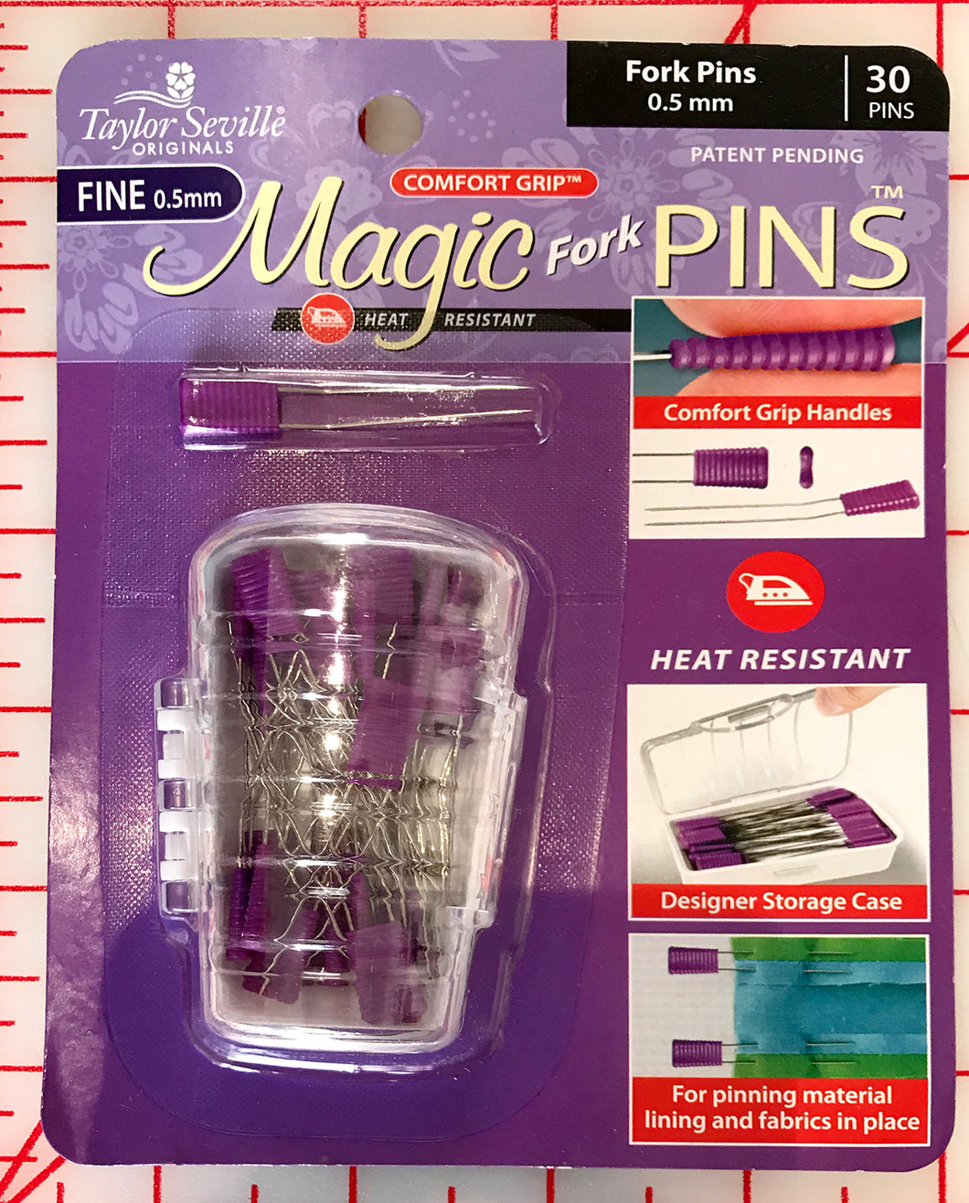 Taylor Seville Magic Fork Pins Fine 30 Count Purple