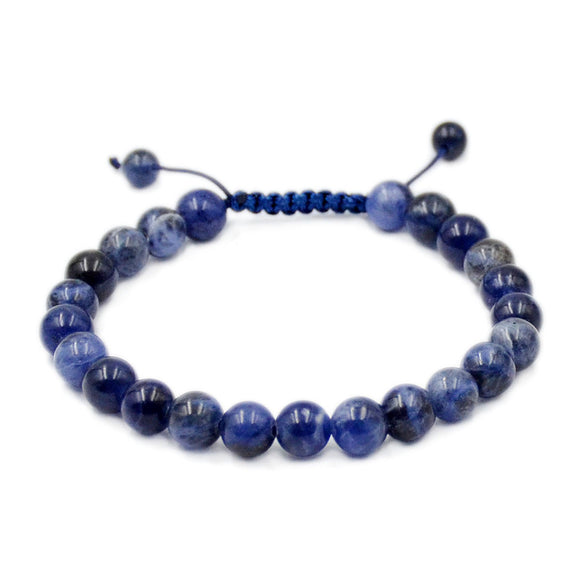 Mitt Hoe dan ook Jood Natural Sodalite 8mm Gemstone Healing Power Crystal Adjustable Macrame – AD  Beads