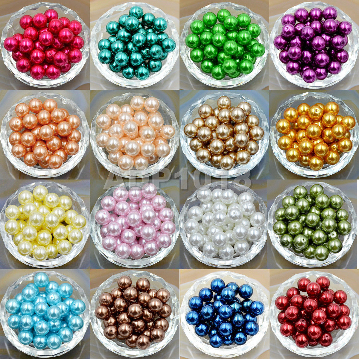 Top Quality Czech Satin Luster Glass Pearl Round Loose Beads Bag 1 Ad Beads 2478