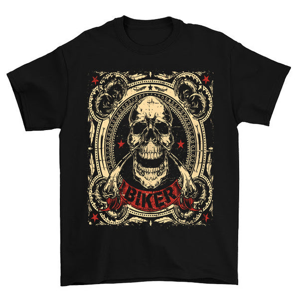 Skull Biker T-Shirt – Classic Biker Gear