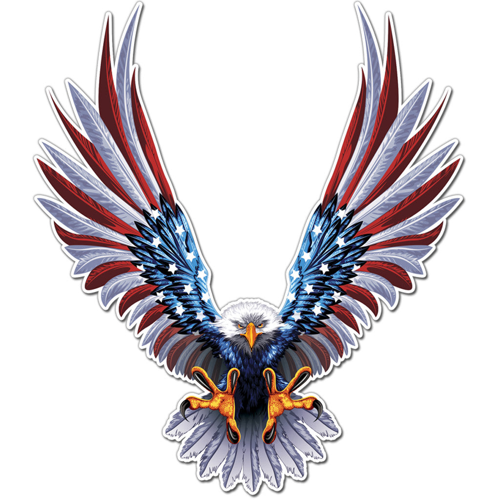 Download American Eagle Flag Wings Decal - Classic Biker Gear