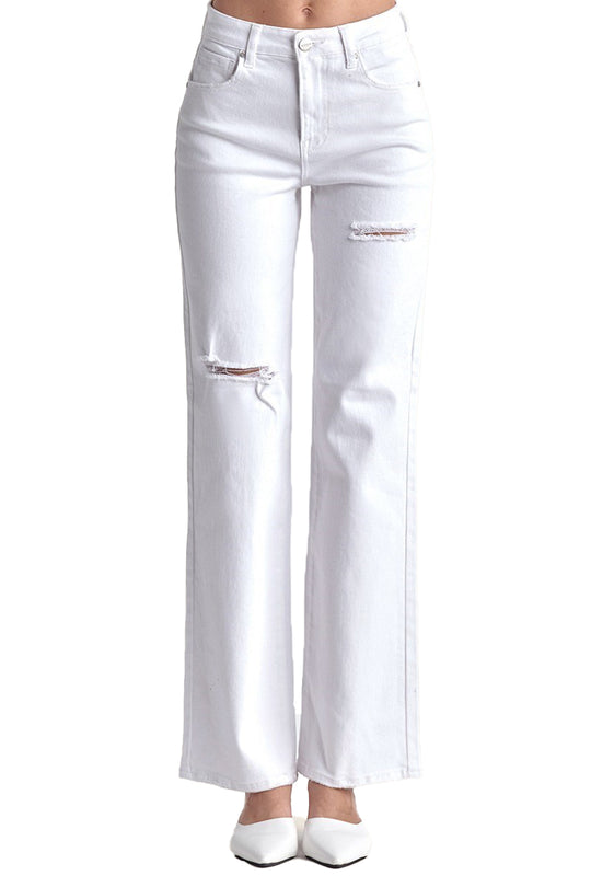 Risen High Rise Wide Leg White Jeans – Southern Roots Boutique