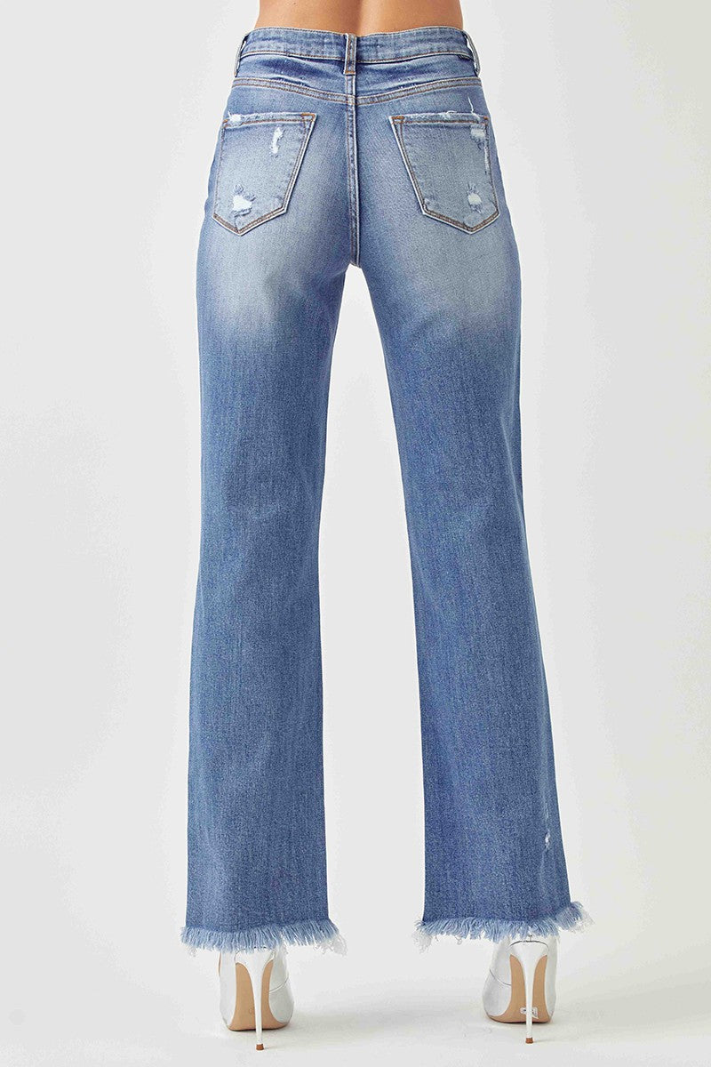 Risen Jeans - High Rise Crossover Straight Jeans - RDP5333