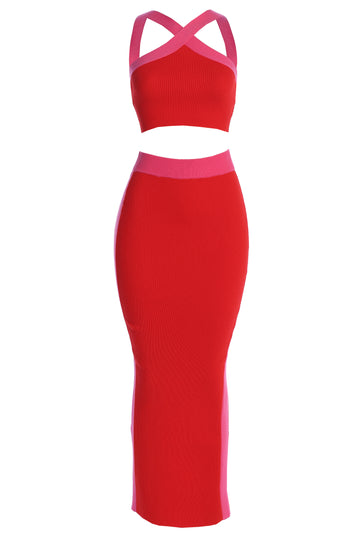 Red Heartbreaker Two-Piece Skirt Set Image 1