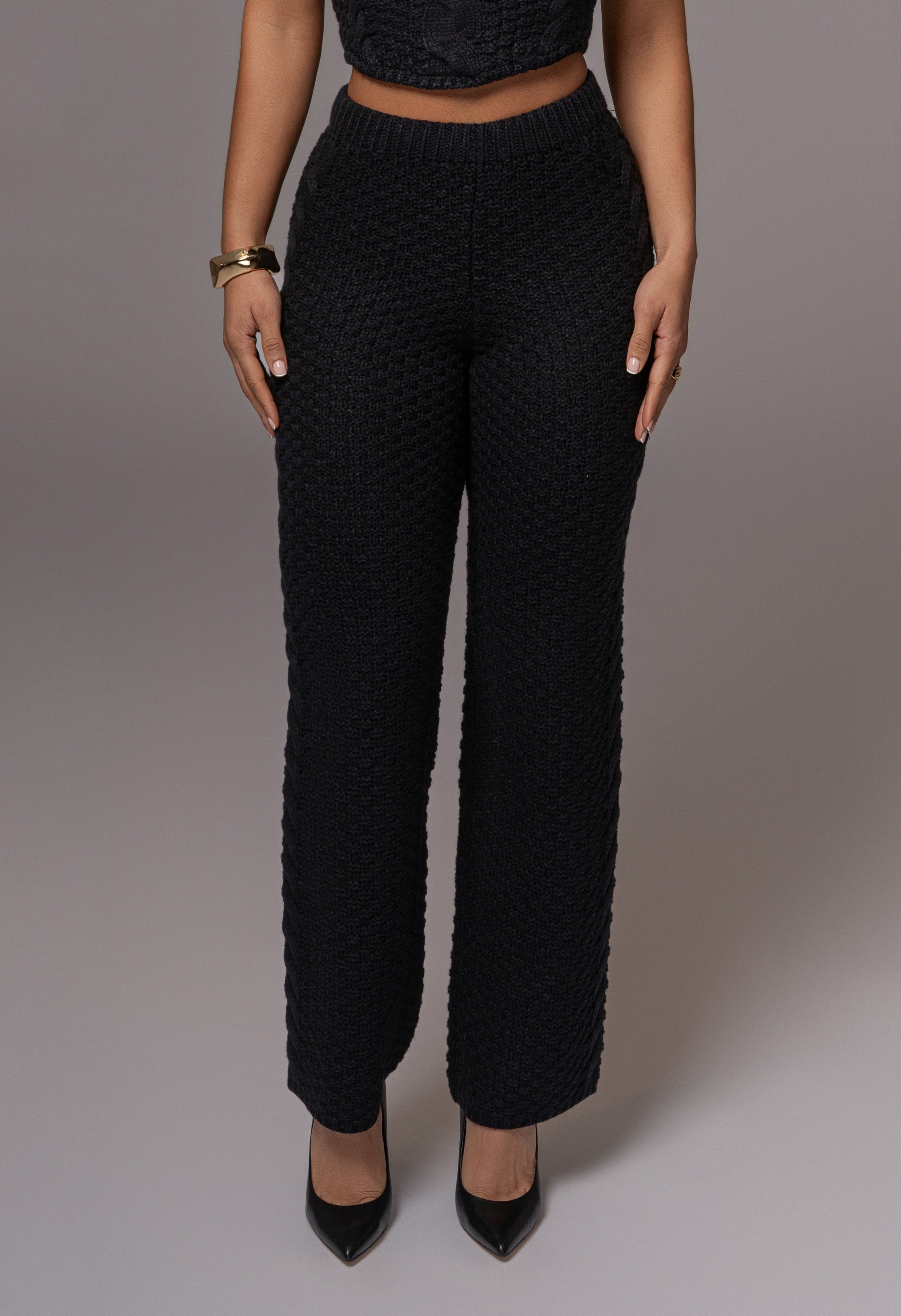 Black Deserae Satin Pants