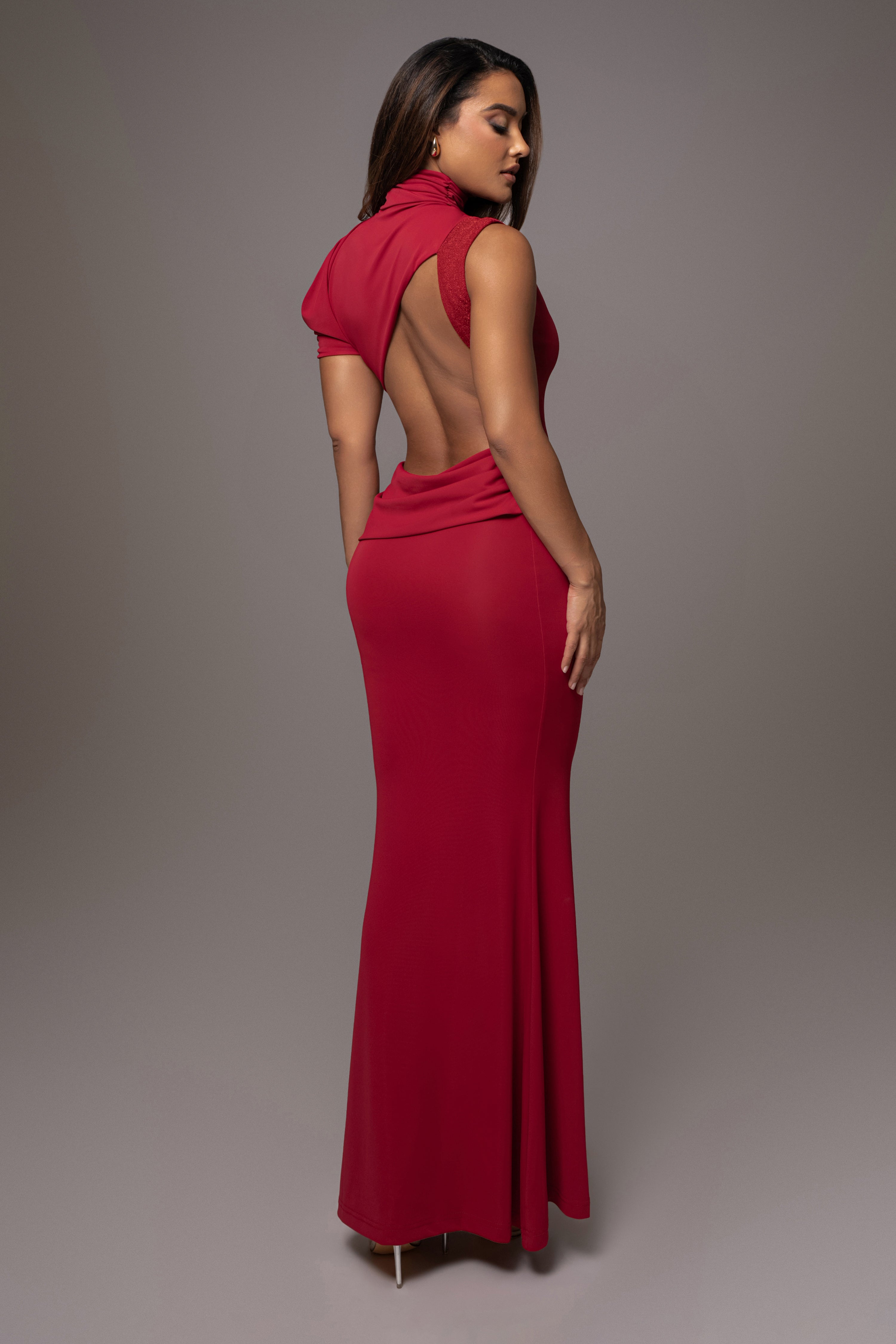 JLUXLABEL Dress Draped Maxi – Red Poetic