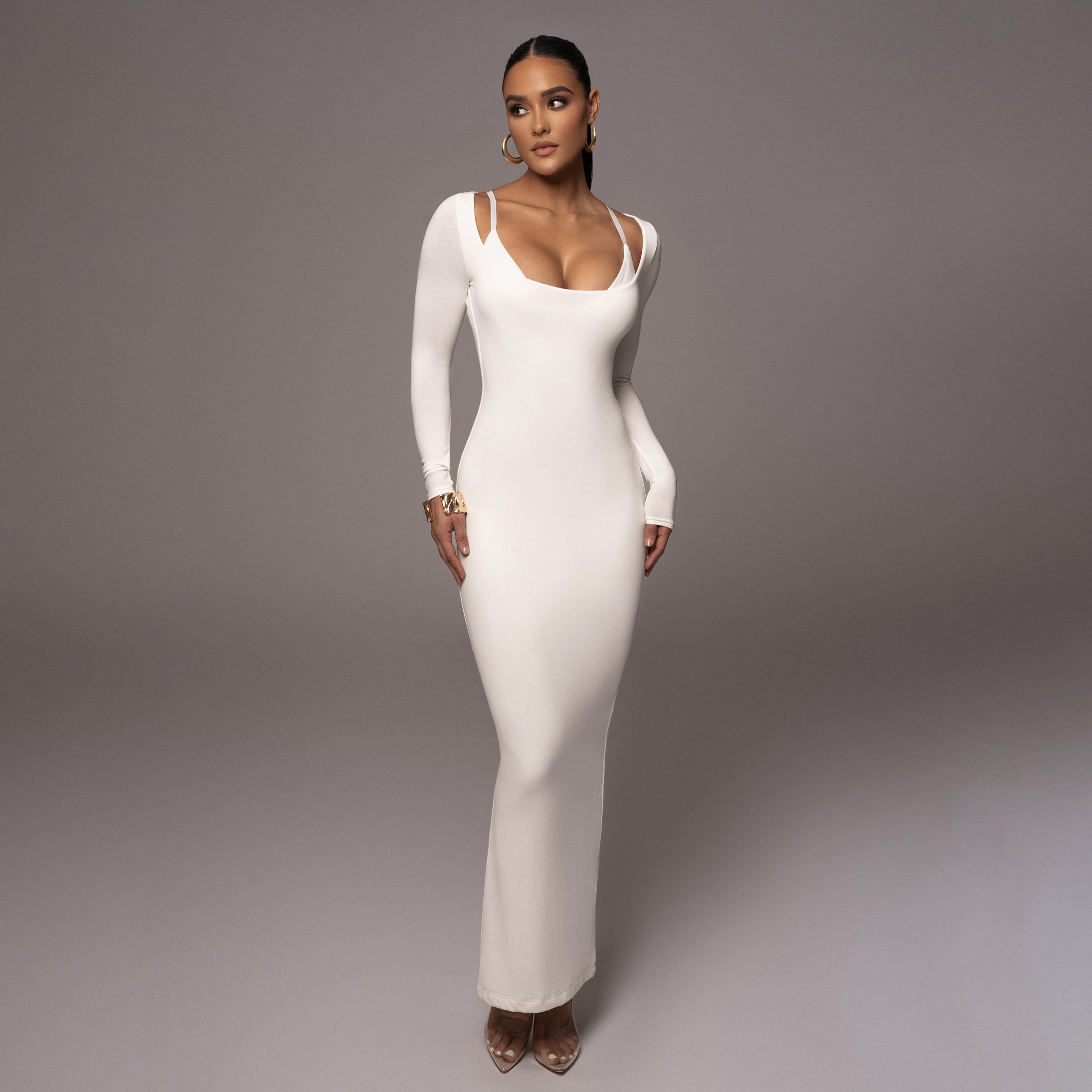 Ivory Made You Look Maxi Dress | JLUXLABEL