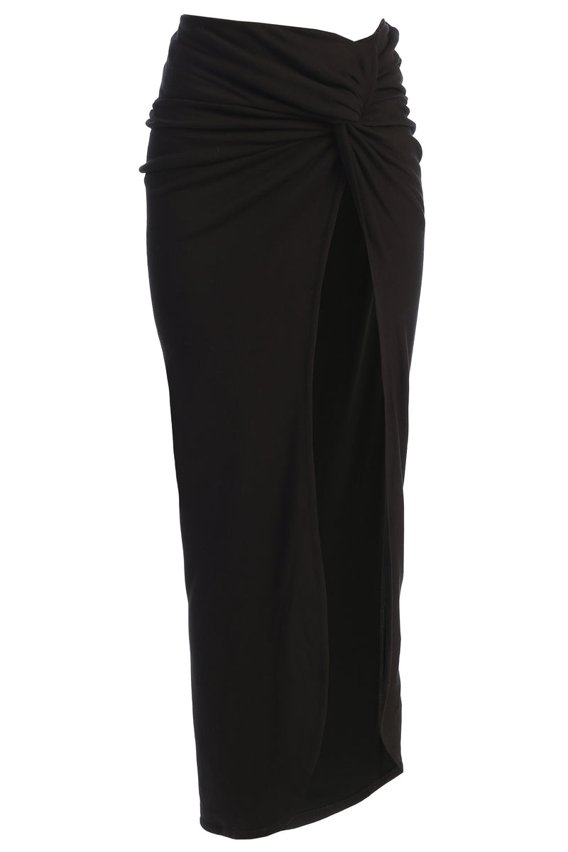 Black Take You There Maxi Skirt | JLUXLABEL