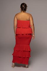 Red Casa Blanca Ruffle Dress