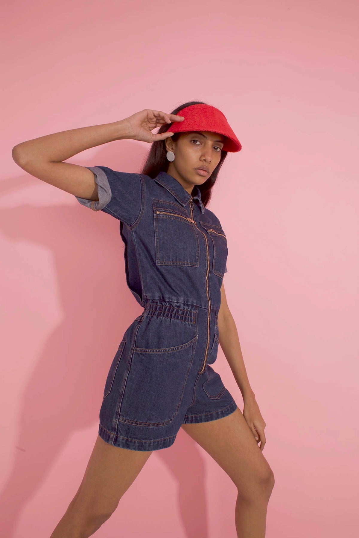 lf markey denim jumpsuit