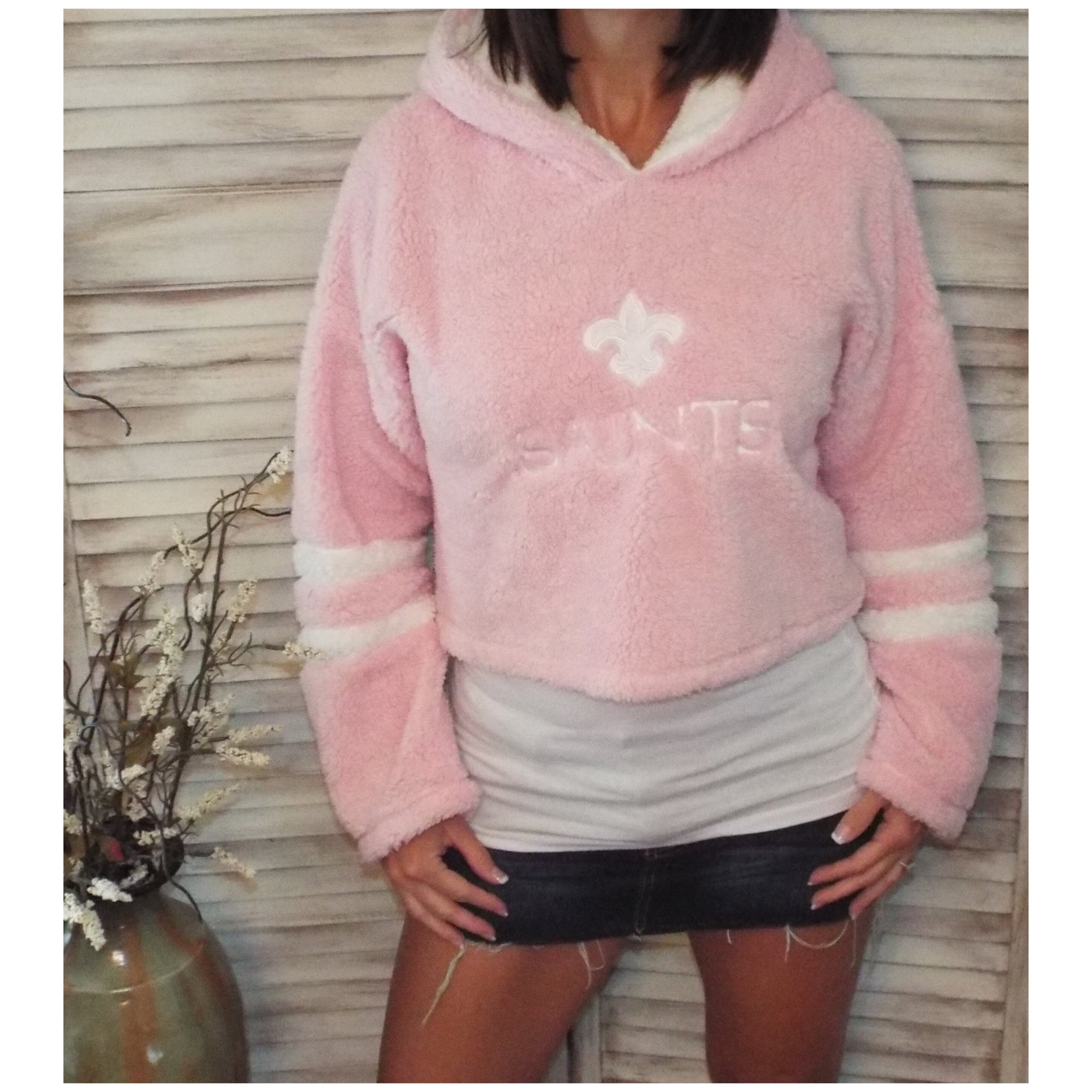 sherpa pink hoodie