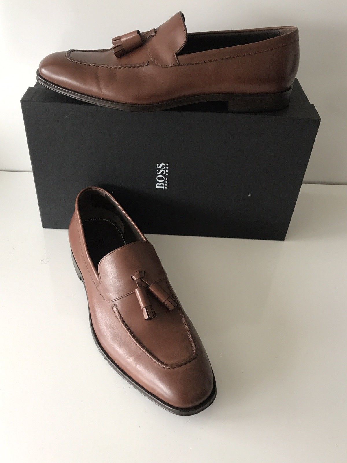 hugo boss dress shoes brown