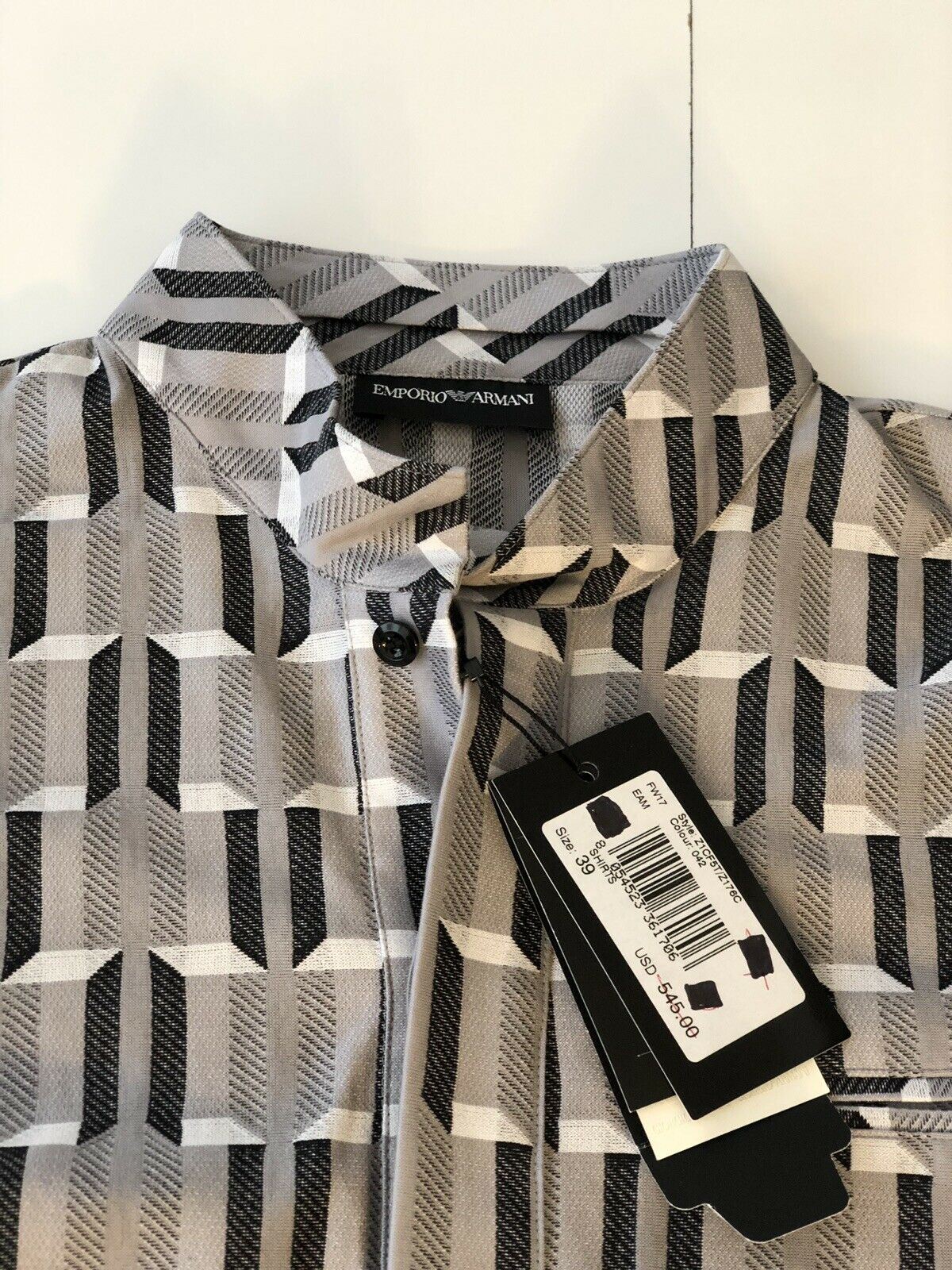 NWT Emperio Armani Mens Dress Shirt US 39 Style Z1CF5T/Z176C Color 042 ...