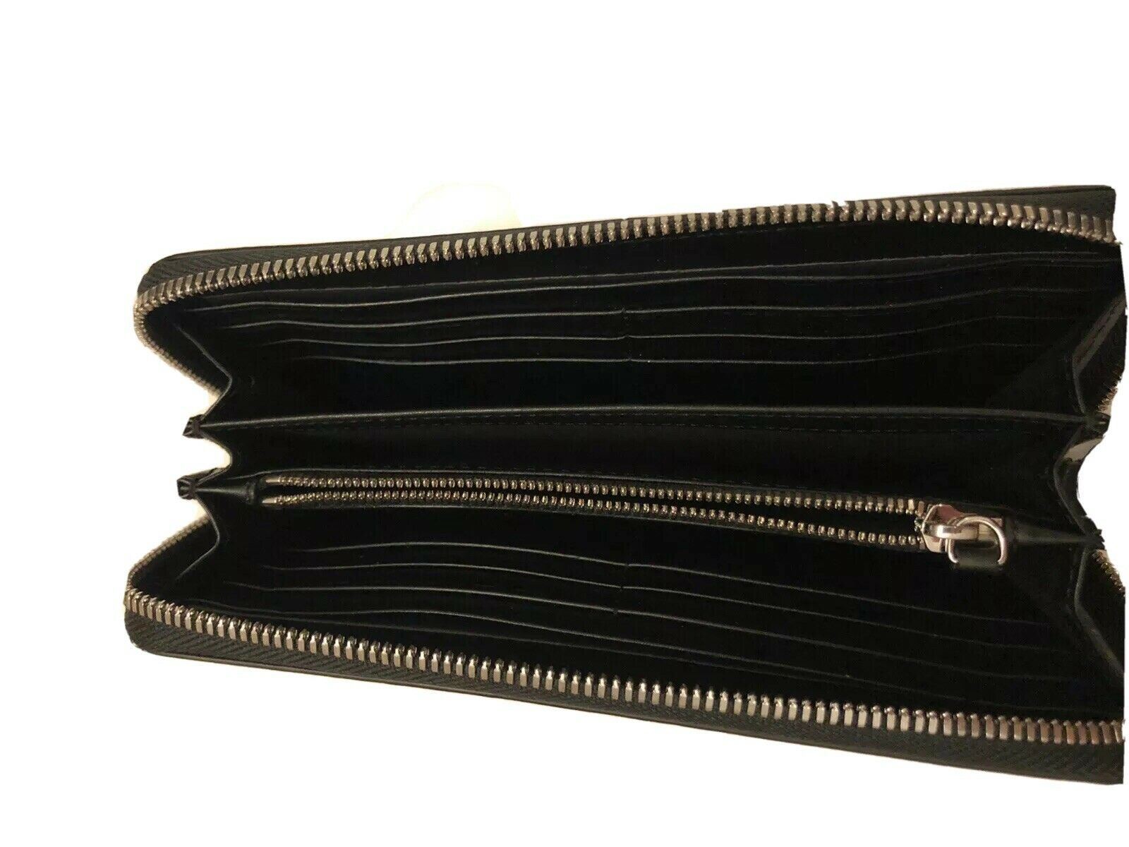 NWT $345 Emporio Armani Black Leather 