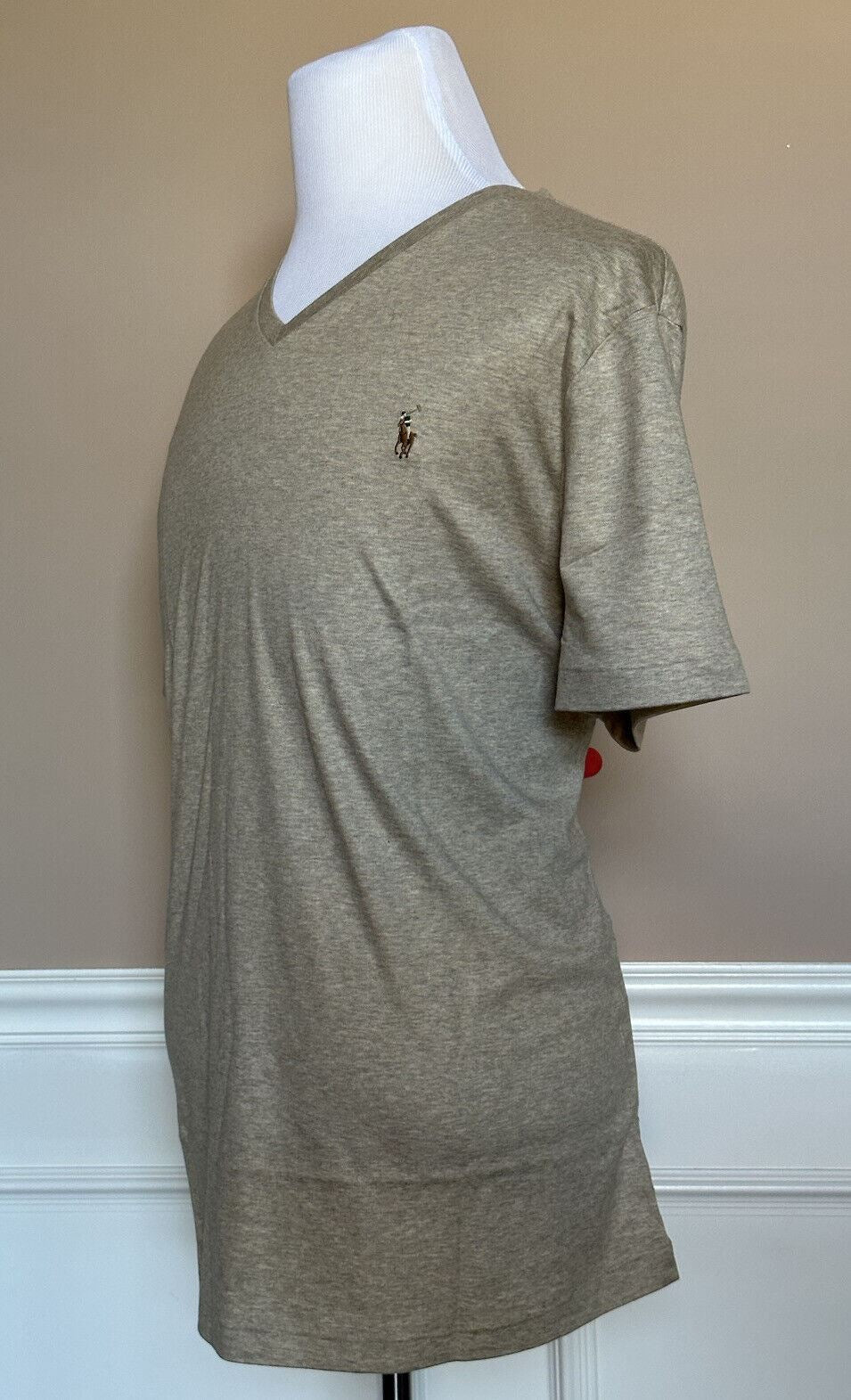 NWT $59.50 Polo Ralph Lauren Short Sleeve V-neck Cotton T-shirt Beige 2XL