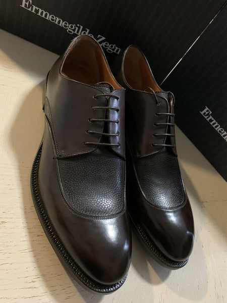 New $995 Ermenegildo Zegna Couture Leather Shoes Derby Dark Brown 10.5 ...