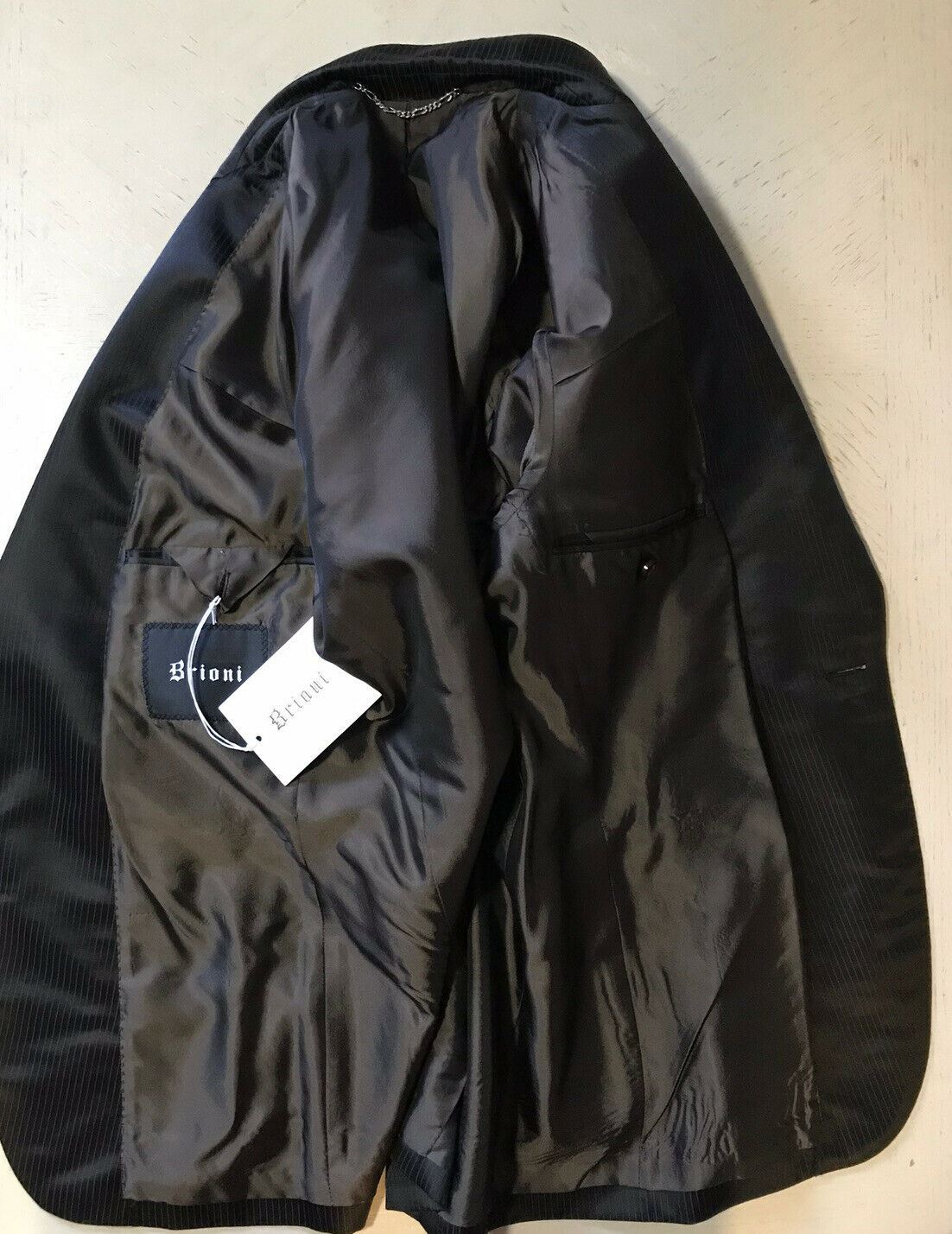 New $6750 Brioni Classic Suit 3 Piece Continenta DK Brown/Black 38R US/48 Eu