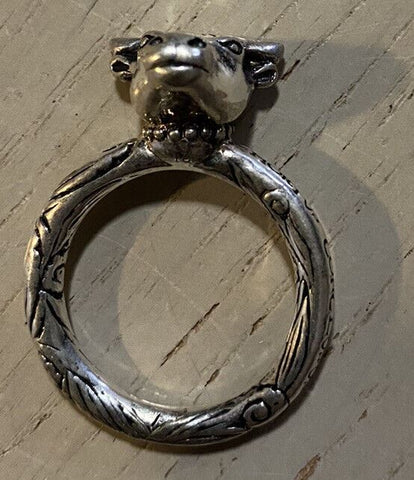 New Authentic GUCCI Anger Forest Head Silver Ring Size 9 US ( 18 ) Italy