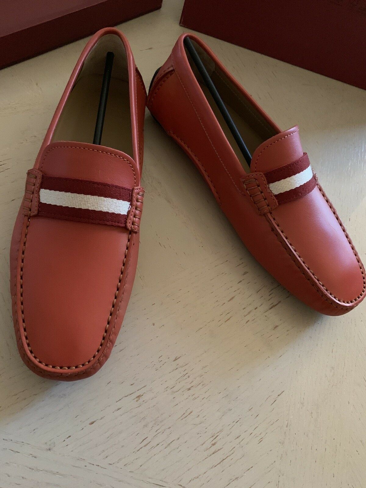 red bally shoes