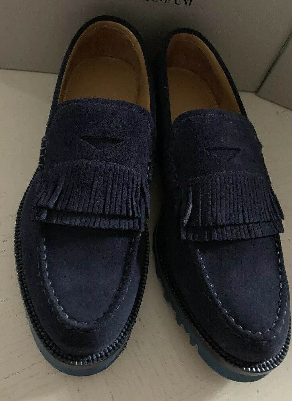 mens navy suede loafers uk