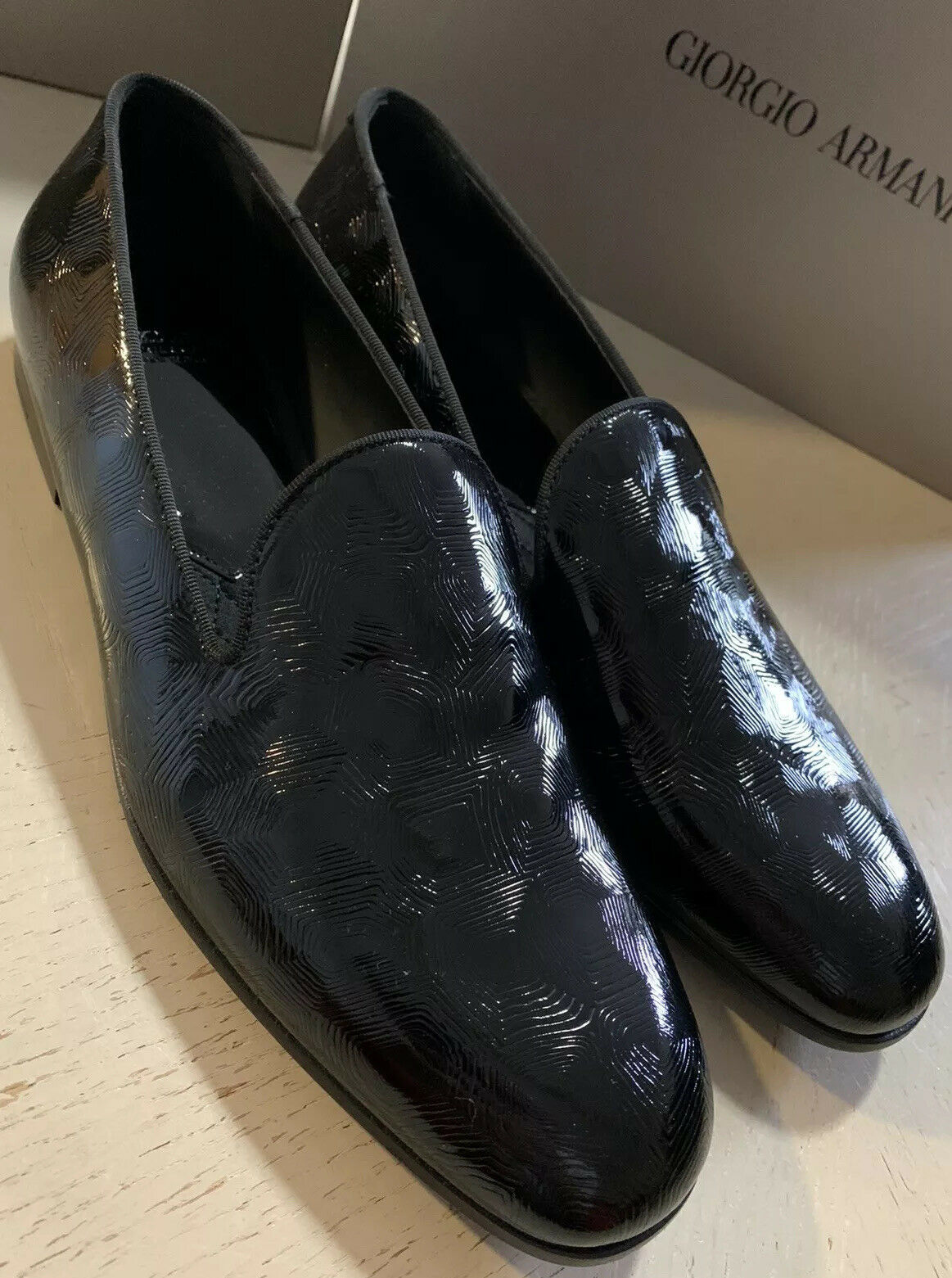 New $875 Giorgio Armani Mens Leather 