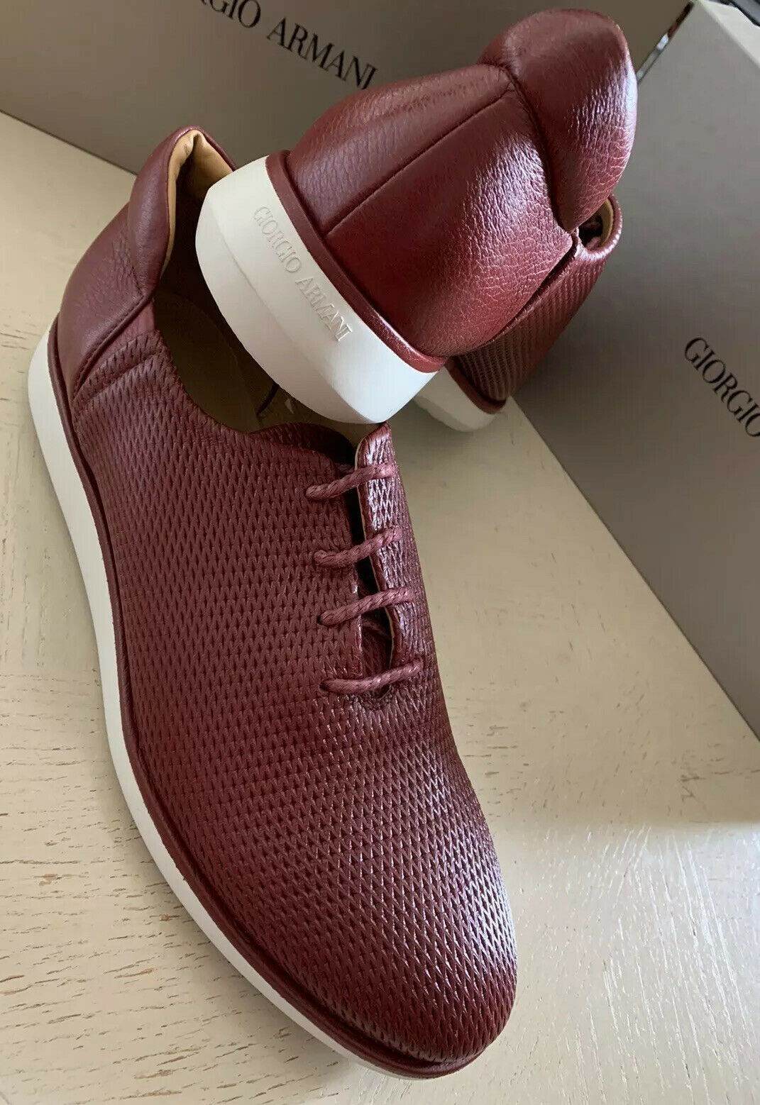 New $975 Giorgio Armani Men Leather 