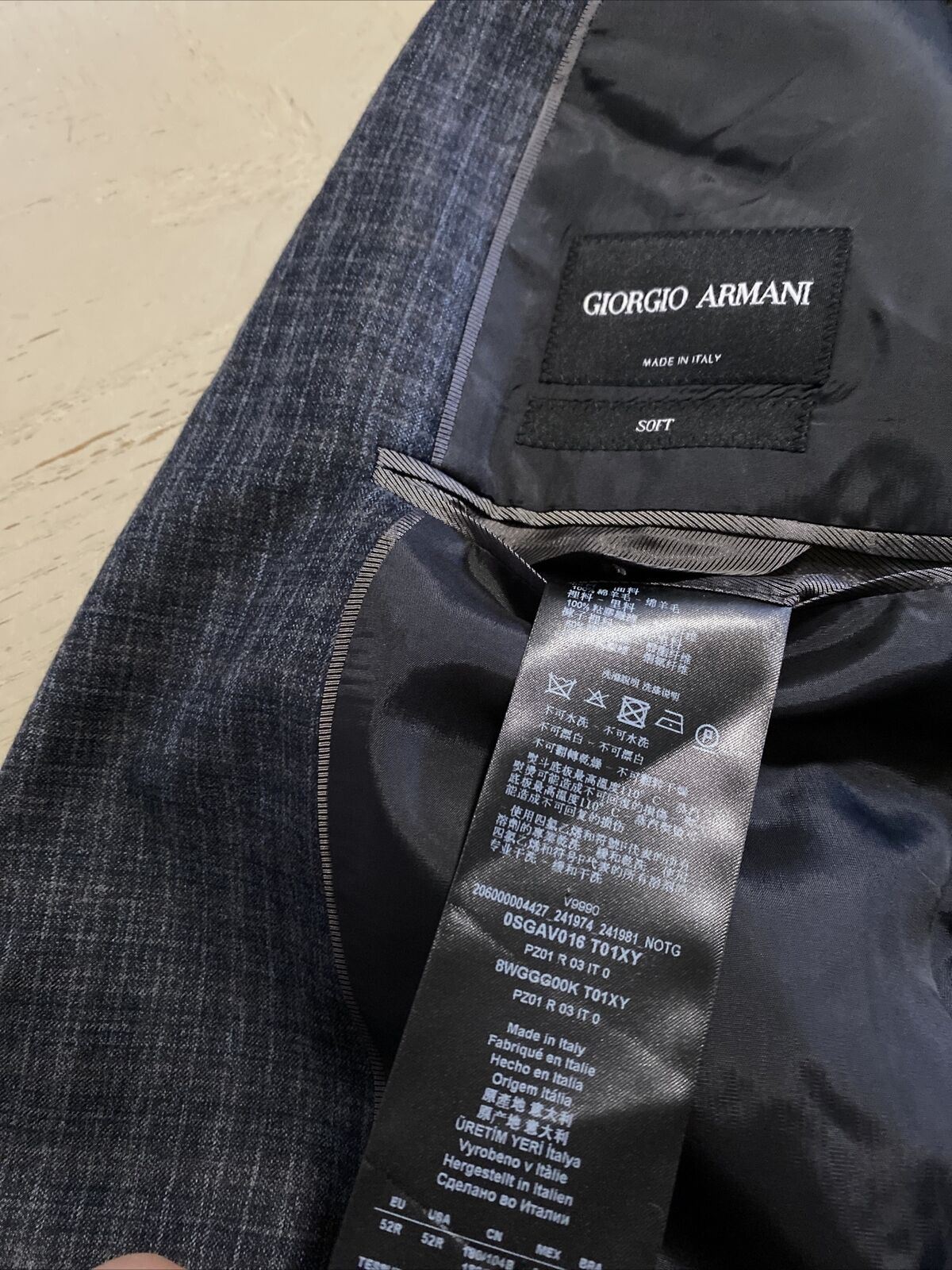 New $4500 Giorgio Armani Men’s Soft Wool Suit DK Gray CK 42R US ( 52R ...