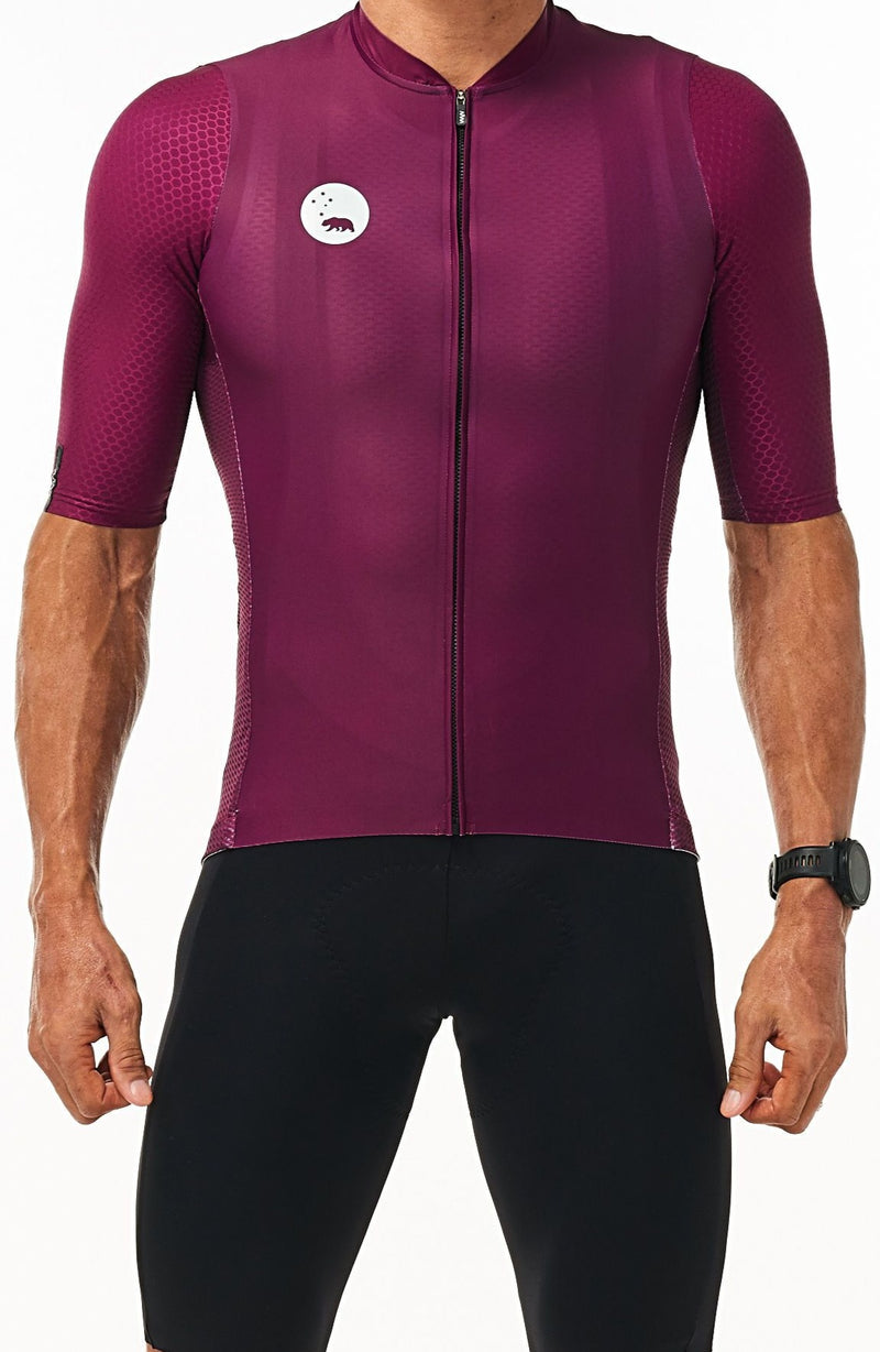 purple cycling jersey men's