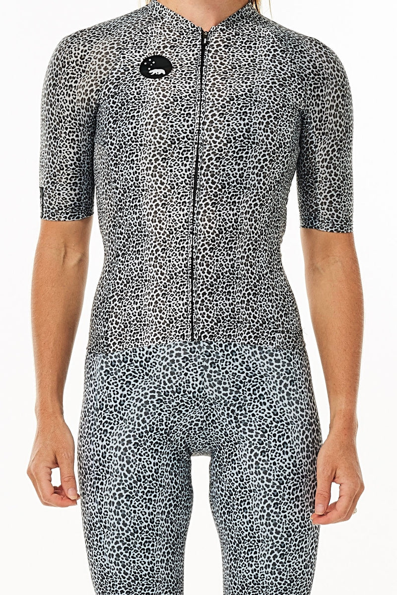leopard print cycling jersey