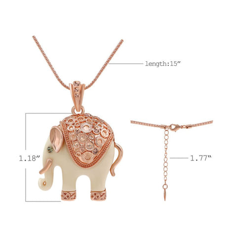 Rose gold elephant necklace 