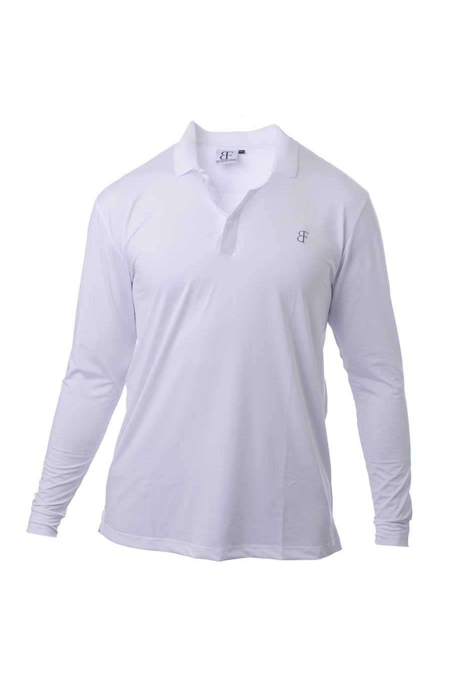 white long sleeve golf shirt