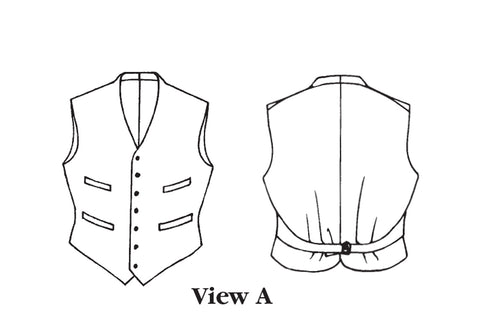 Illustration of Folkwear 222 Vintage Vest View A