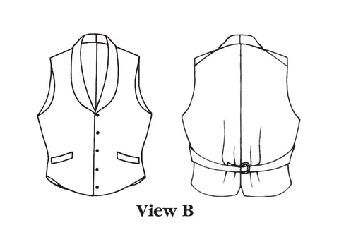 Illustration of Folkwear 222 Vintage Vest View B