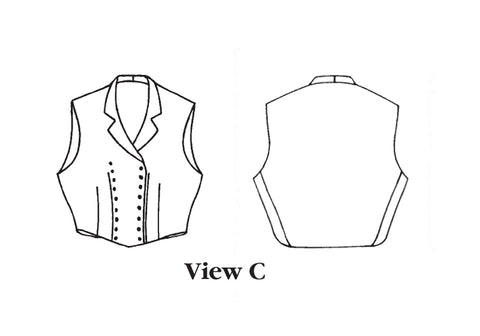 Illustration of Folkwear 222 Vintage Vest View C