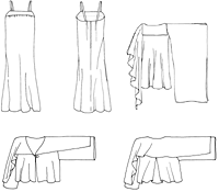 Greek Island Dress line drawings