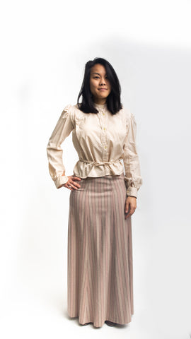 Photo front view of Folkwear 216 Schoolmistress Shirtwaist & Skirt