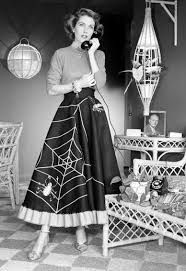 Photo of woman wearing a halloween embellished skirt!