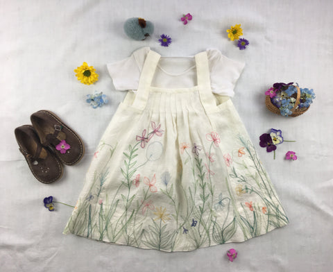 Photo of Folkwear 213 Child's Prairie Dress Pinafore styled with a tee and shoes